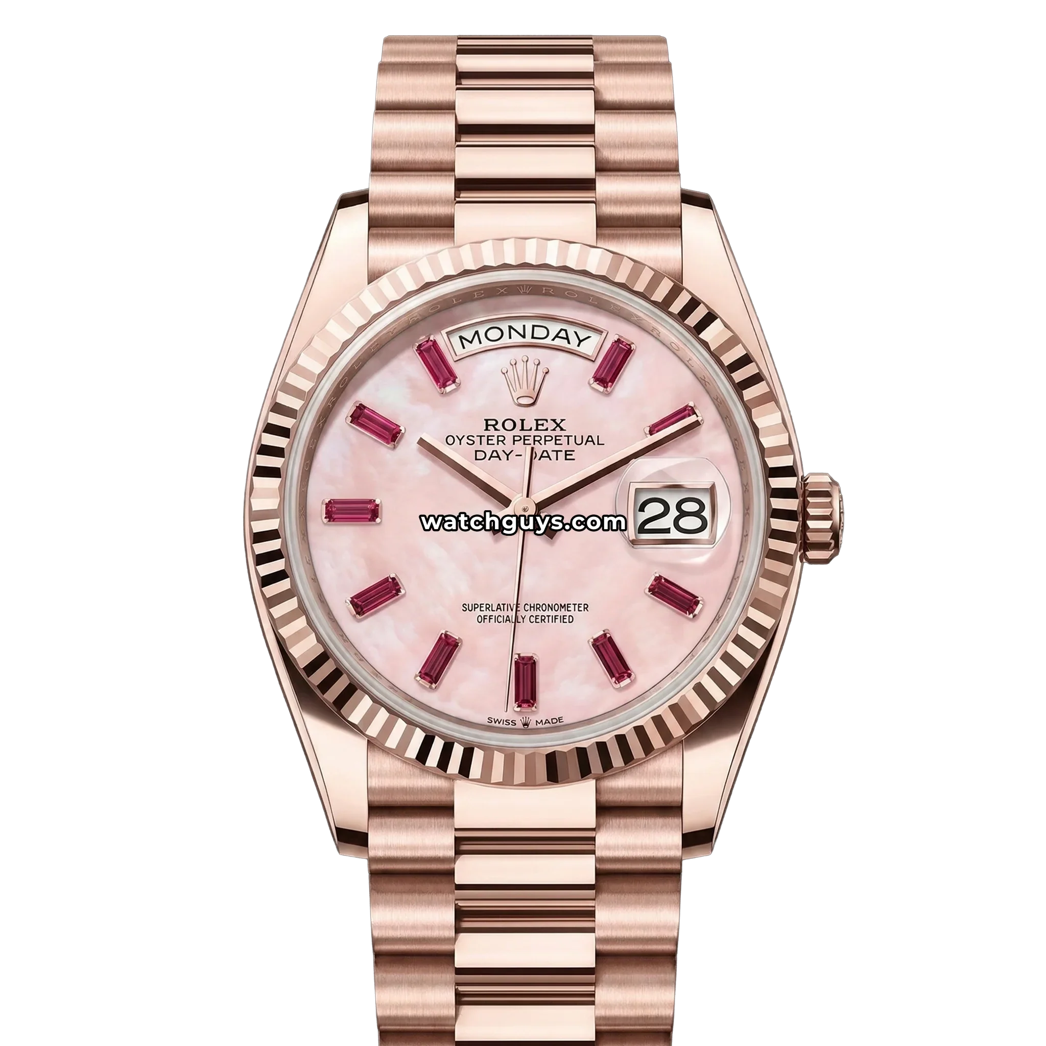 Rolex Day-Date 128235 Pink Opal Rubies