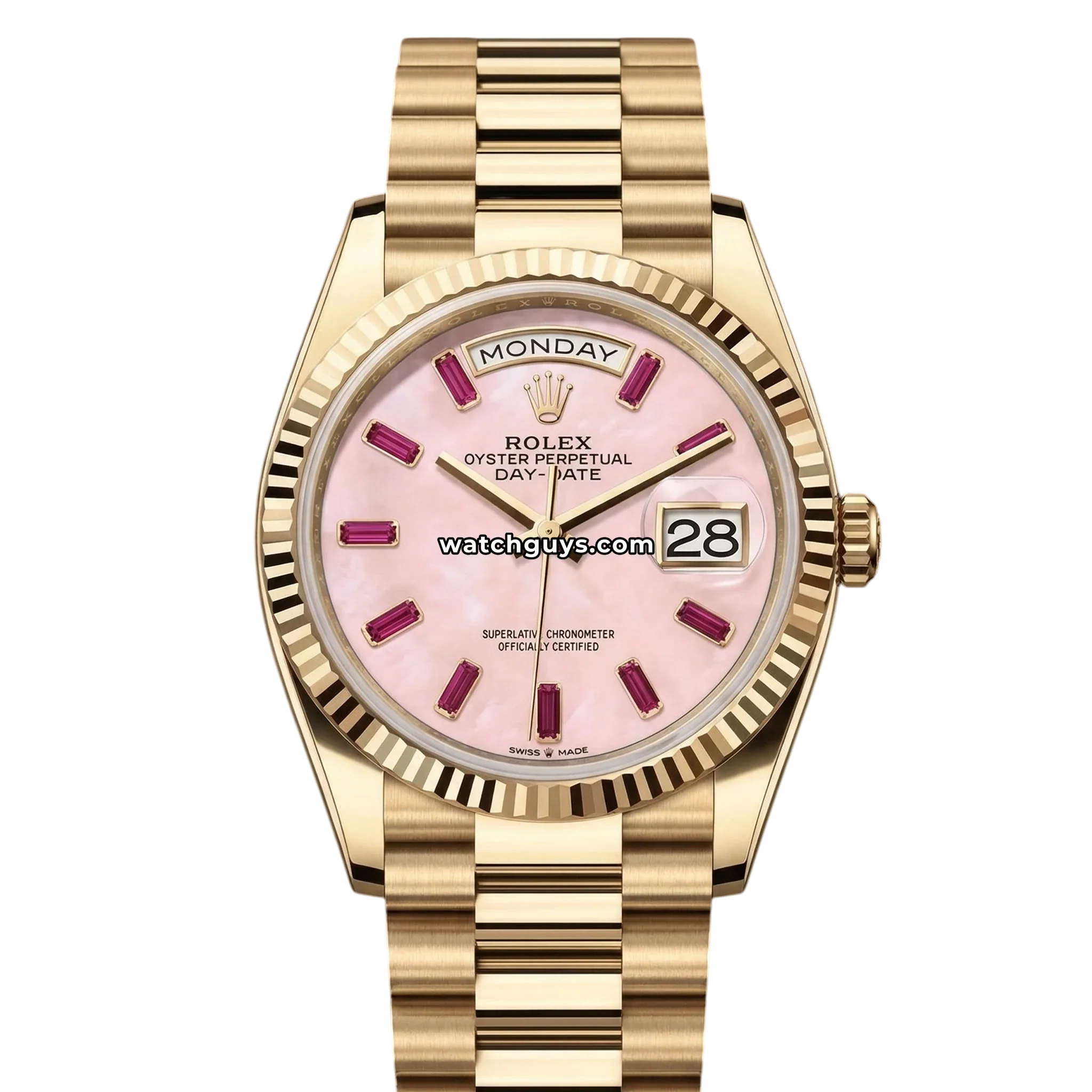 Rolex Day-Date 128238 Pink Opal Rubies