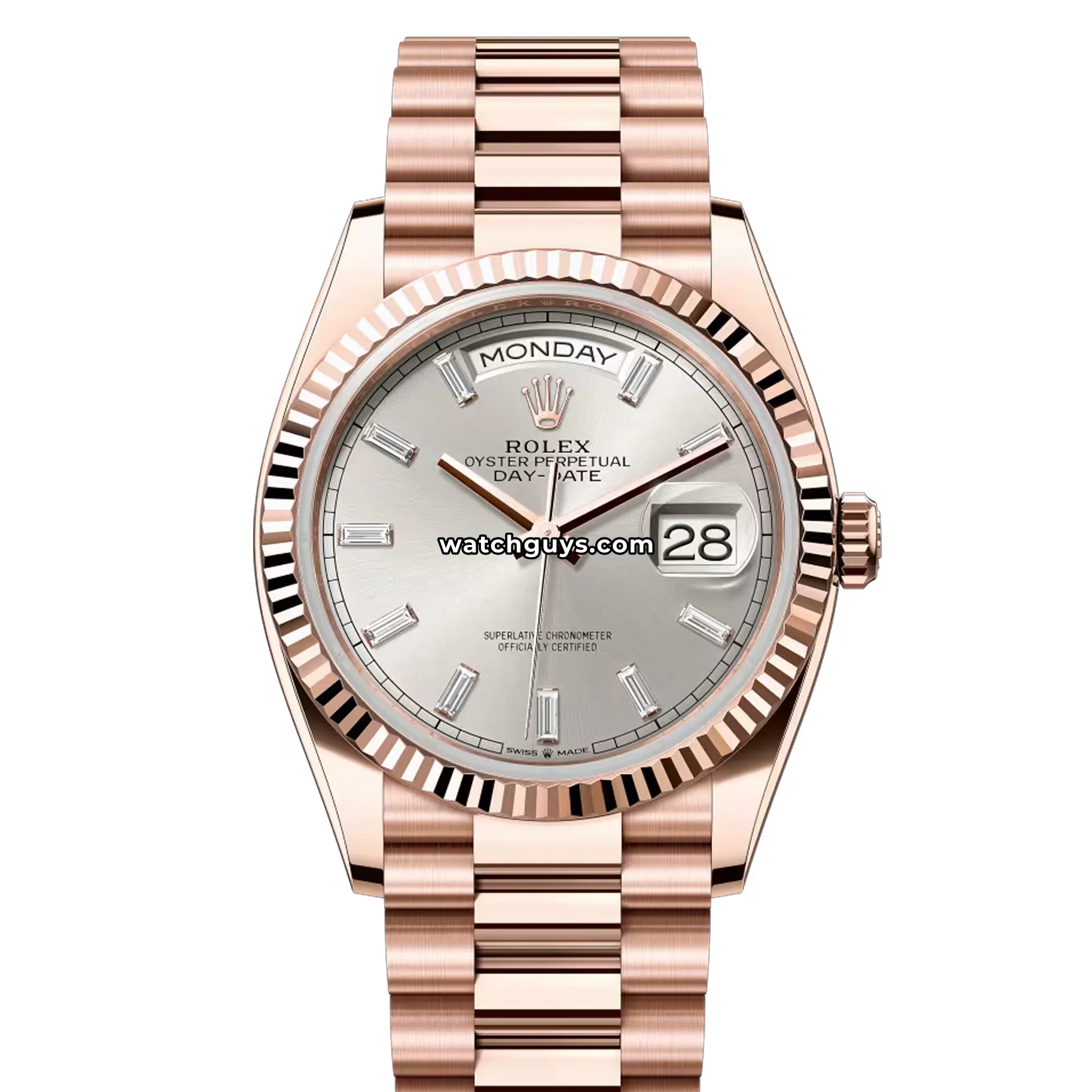 Rolex Day-Date 128235 Silver Diamond