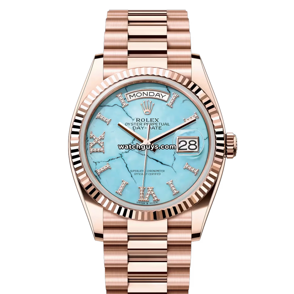 Rolex Day-Date 128235 Turquoise Diamond Roman