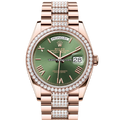 Rolex Day-Date 128345RBR Olive Green Diamond-Set Bracelet