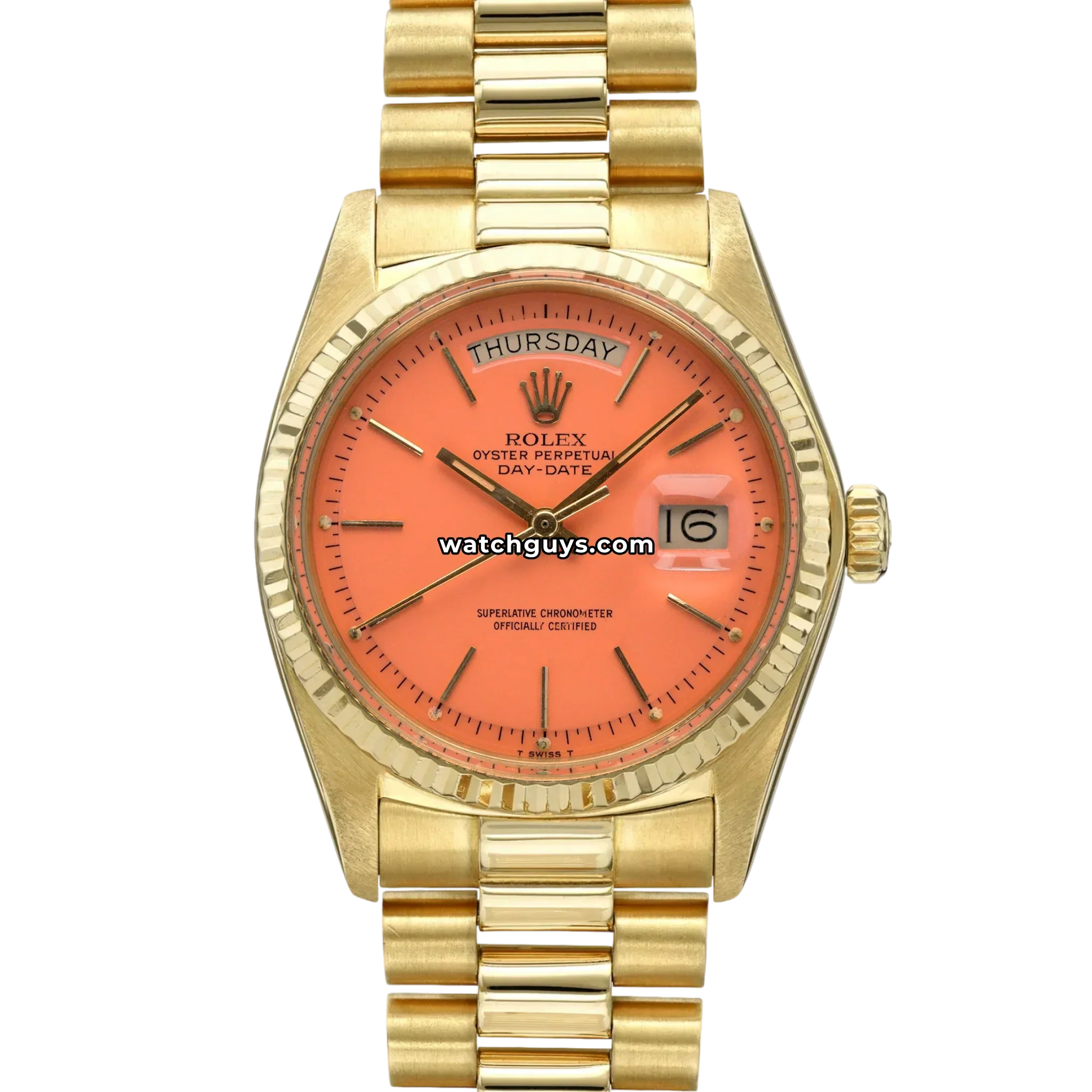 Rolex Day-Date 18038 Salmon Stella Dial