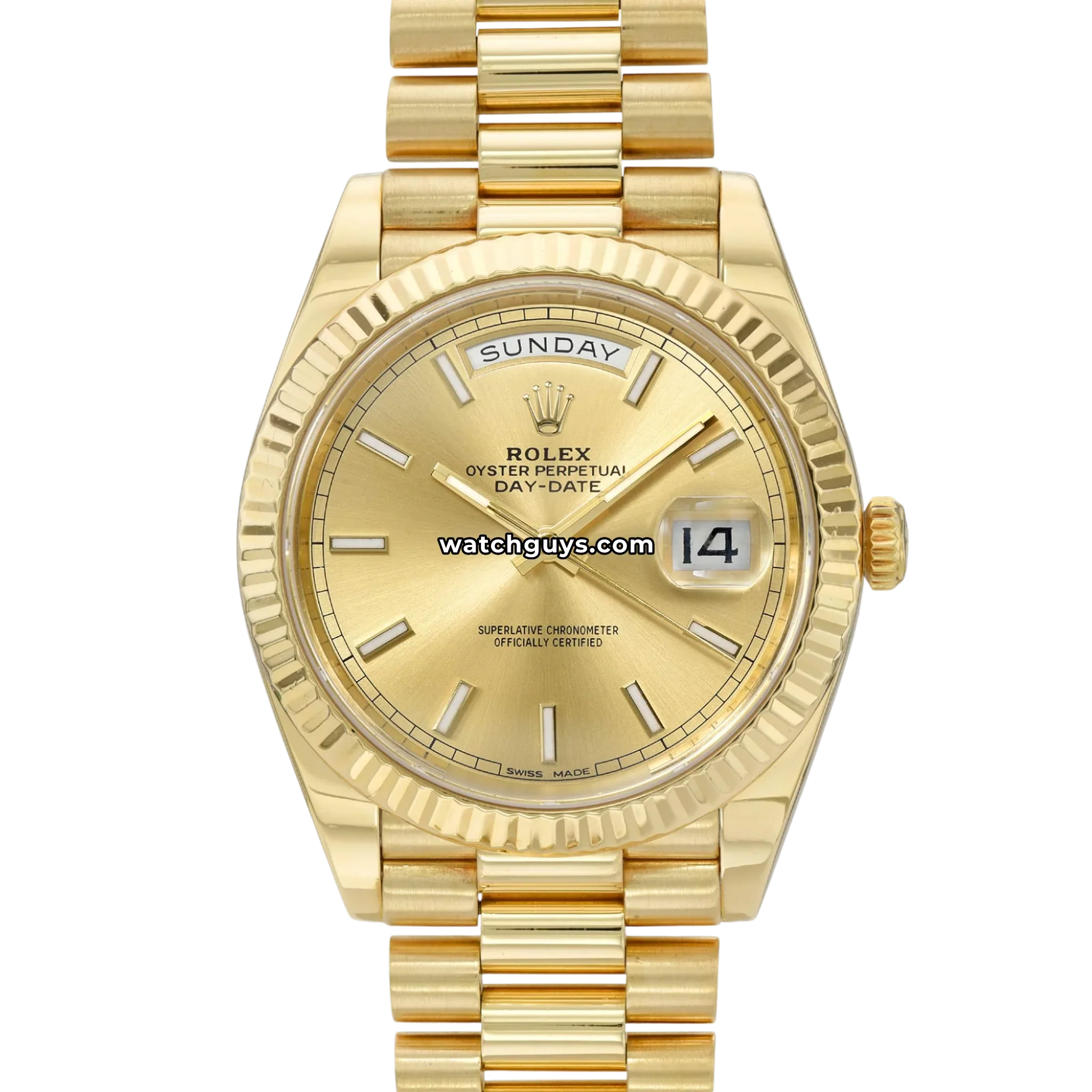 Rolex Day-Date 228238 Champagne Index President