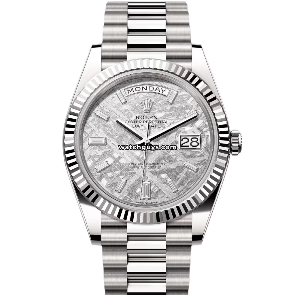 Rolex Day-Date 228239 Meteorite Diamond Baguette