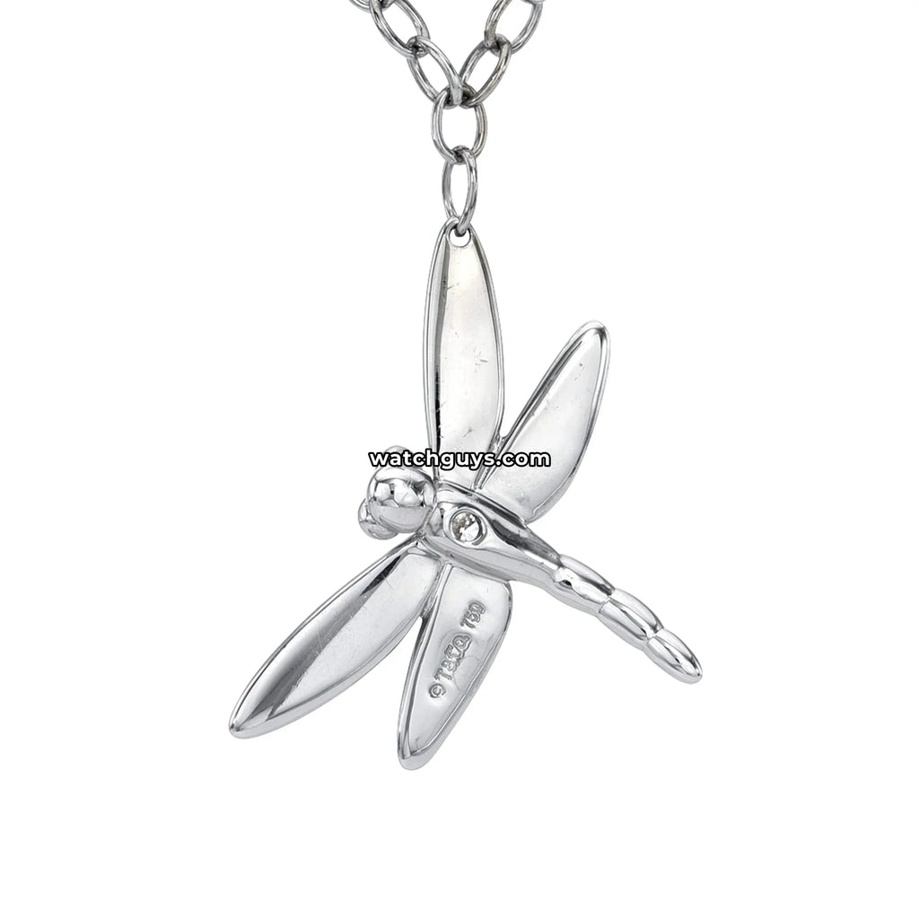 Tiffany & Co. Dragonfly Diamond Necklace 18K White Gold
