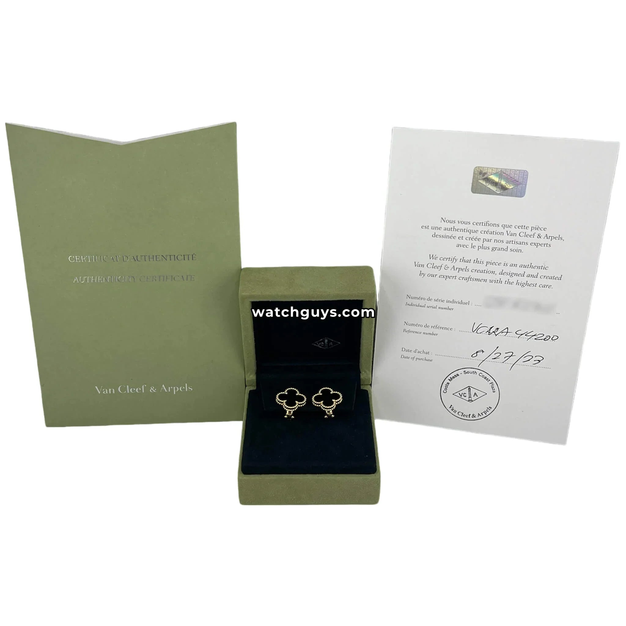 Van Cleef & Arpels Vintage Alhambra Earring Onyx