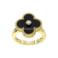 Van Cleef & Arpels Vintage Alhambra Ring Onyx and Diamond